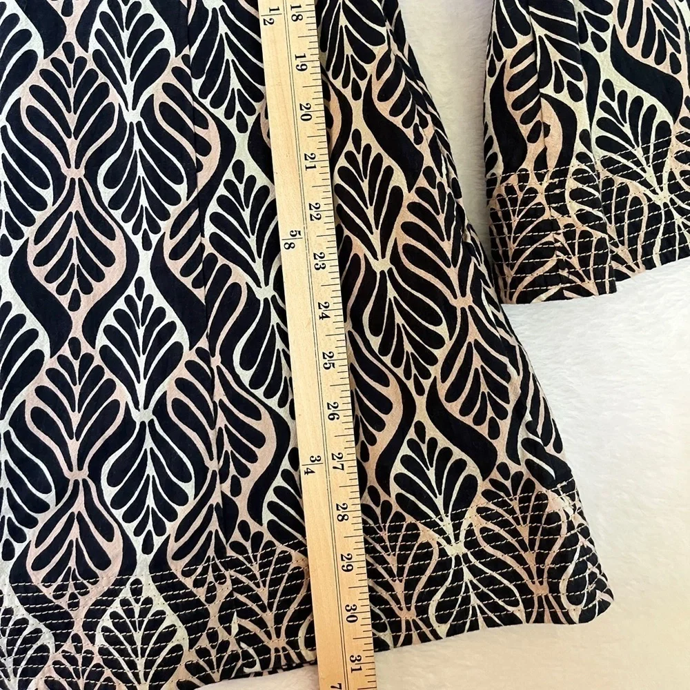 Free People Gia Bell Sleeve Mini Dress Cotton Boho Neutral Groovy 70s Sz Small